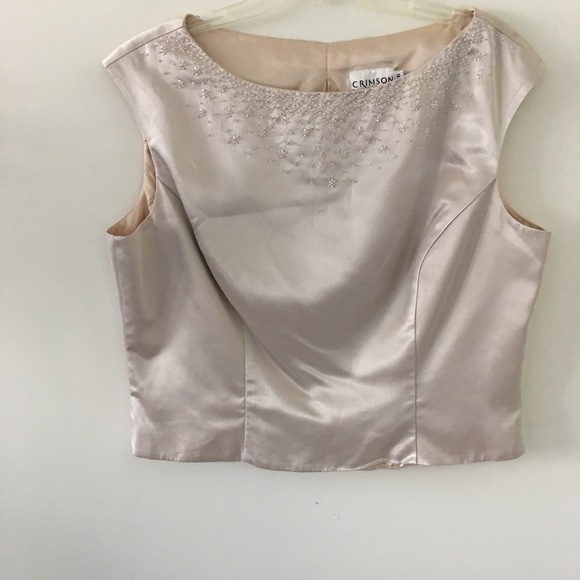 Crimson by Lawrence Kurtz Cap Sleeve Evening Top - Picture 1 of 7